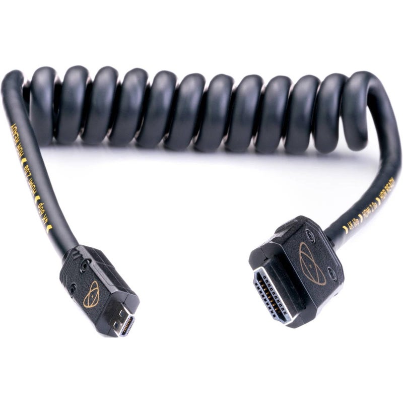 Atomos HDMI Full to HDMI Micro Coiled Cable, 30cm/12 Coiled (60cm/24 Extended) - Image 2