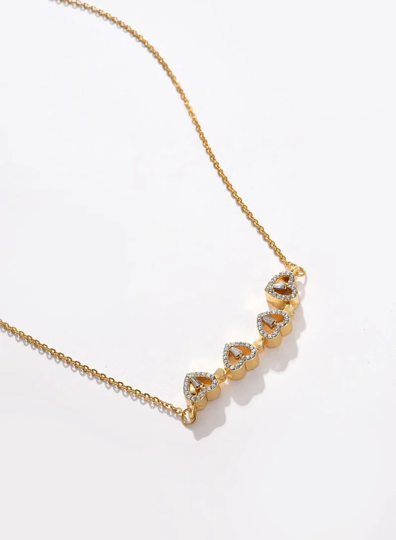 SOHI Gold Plated Designer Stone Necklace