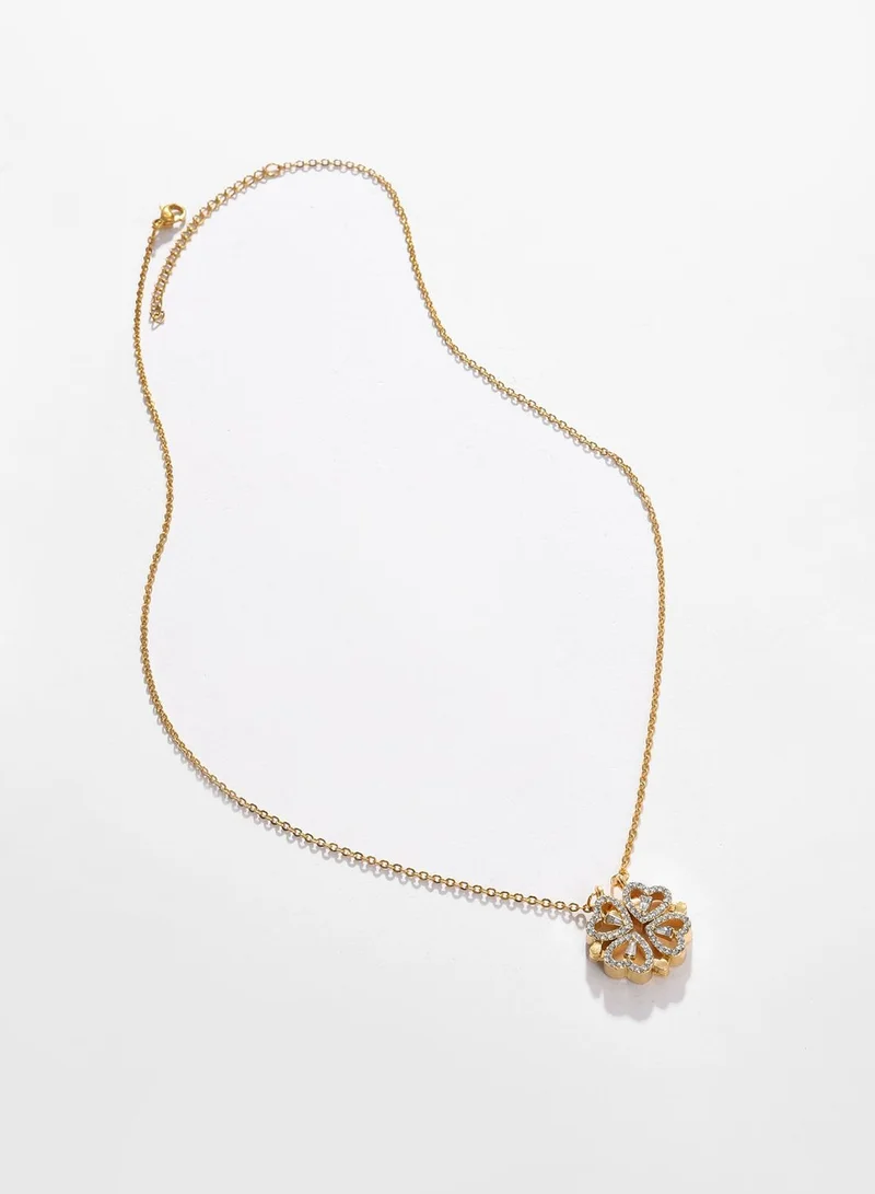 SOHI Gold Plated Designer Stone Necklace