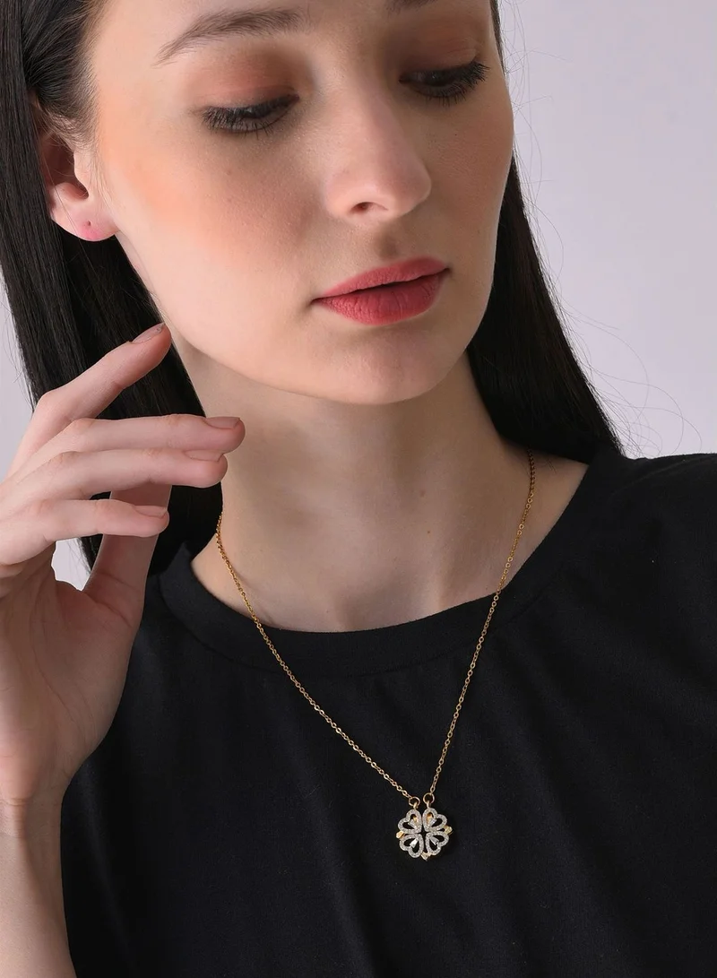 SOHI Gold Plated Designer Stone Necklace