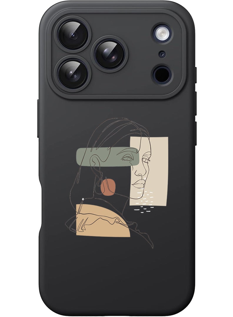 Theodor Protective Slim Fit Case Liquid Silicone Cover with Full Body Protection Anti-Scratch Shockproof Case For Apple iPhone 17 Pro Max (Black) Women - Image 1