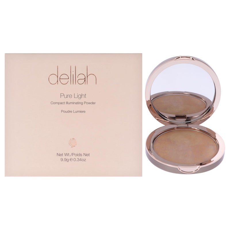 delilah Pure Light Compact Illuminating Powder Aura Lightweight Long Lasting Loose Setting Powder Face Makeup For Brightening And Radiant Finish Light Coverage Vegan Cruelty No034 oz