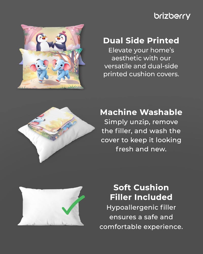 Brizberry ® Baby Kids Pillow Cushion, for 3 Years to 8 Years, Super Soft Fabric | Animal & Cartoon Prints | 12x18 inches (Design 22) - Image 3