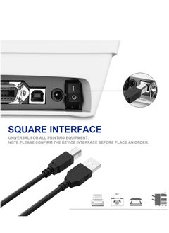 DUSALA USB Printer Cable Cord to Computer Compatible with HP OfficeJet Pro 9025 9015 8740 8210 8020 8025 8035 7740 7110 6230 5740 5255 4650 4630 3830 250 200, Canon, Dell, Epson, Lexmark, Xerox, Samsung(5ft)  - Image 4