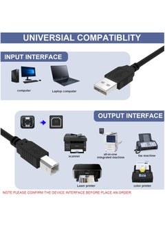 DUSALA USB Printer Cable Cord to Computer Compatible with HP OfficeJet Pro 9025 9015 8740 8210 8020 8025 8035 7740 7110 6230 5740 5255 4650 4630 3830 250 200, Canon, Dell, Epson, Lexmark, Xerox, Samsung(5ft)  - Image 3