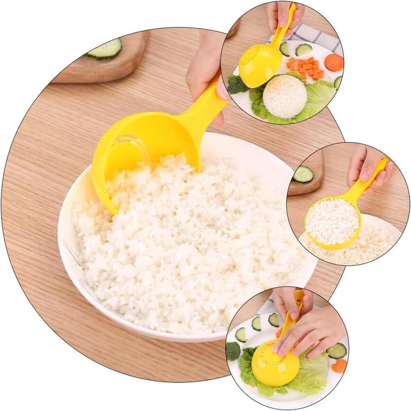 Mozff 2 Pcs Yellow Half Round Rice Spoon Mold,Rice Serving Spoon Mold, Rice Ball Sushi Maker,Rice Ball Maker for Home Kitchen Restaurant - Image 4