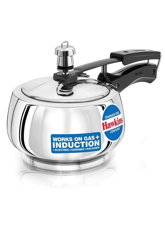 Hawkins Stainless Steel Contura Induction Compatible Inner Lid Pressure Cooker, 1.5 Litre, Silver (Ssc15) - Image 1