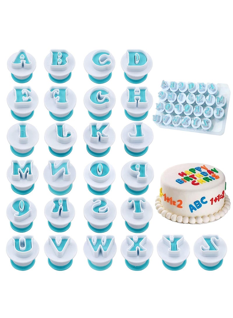 Sweet seven Fondant Icing Alphabet Cookie Stamps and Letter Cutters - Pack of 26 Capital Letters for Cake Decorating - Image 1
