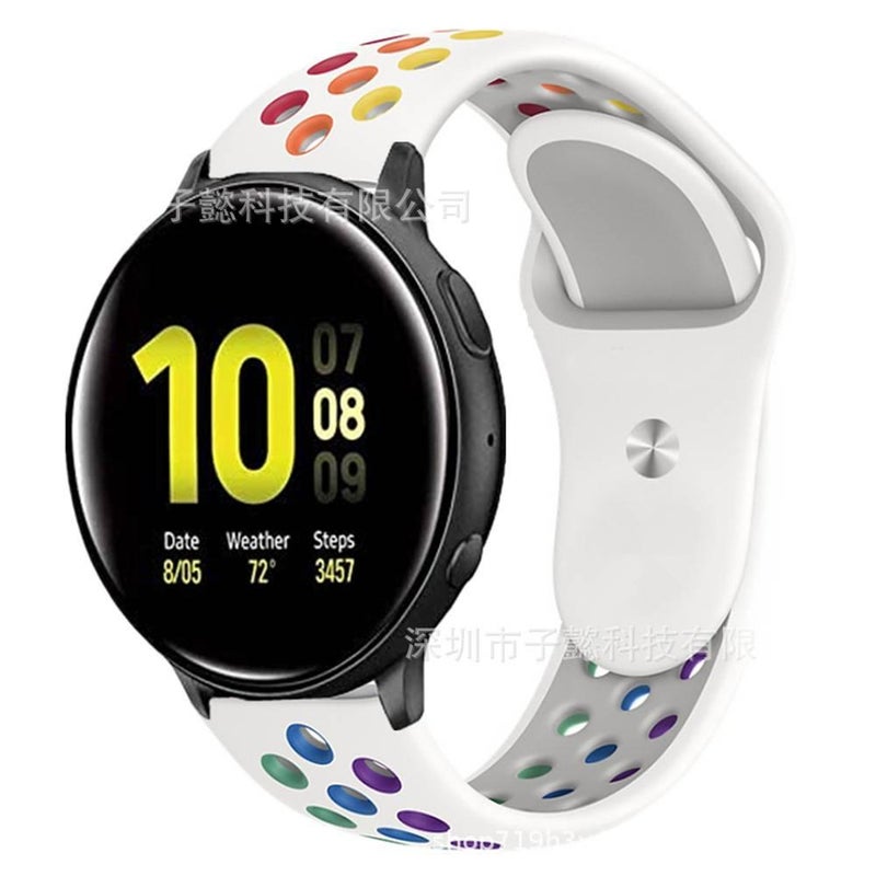 Adjustable Silicone Sport Smartwatch Band Compatible with Samsung Galaxy Watch with Fit Soft Strap and Quick Daily Replacement in Green - Image 1