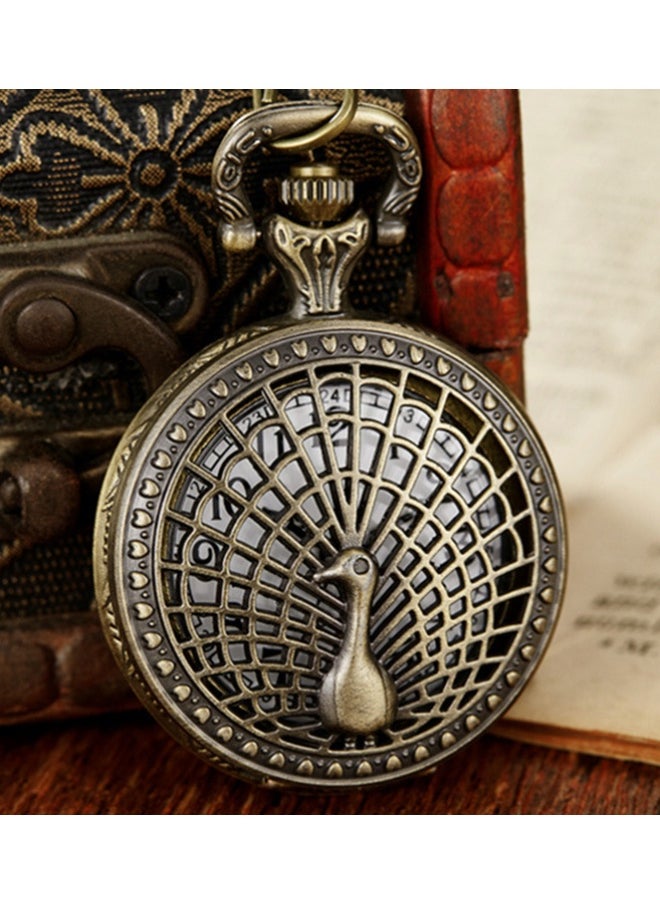 NIBEMINENT Vintage Metal Analog Pocket Watch Unisex Casual Style 