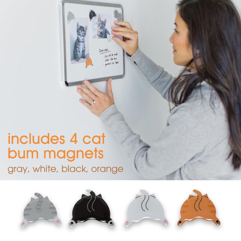 Pearhead Cat Bum Kitchen Magnets, Pet Themed Refrigerator Magnets, Funny Novelty Gift for Cat Lovers and Pet Parents, Ideal Decor for Home, School Locker and Office Whiteboard, Set of 4 - Image 2