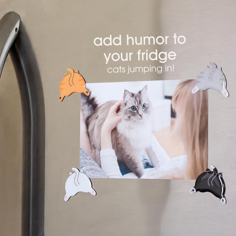Pearhead Cat Bum Kitchen Magnets, Pet Themed Refrigerator Magnets, Funny Novelty Gift for Cat Lovers and Pet Parents, Ideal Decor for Home, School Locker and Office Whiteboard, Set of 4 - Image 3