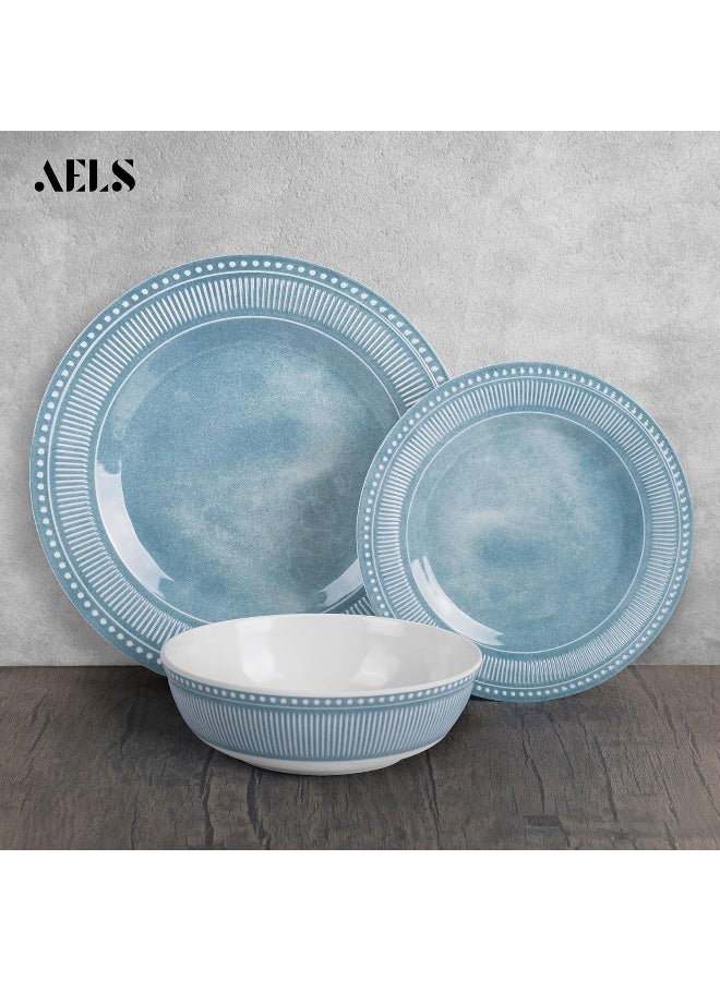 AELS Melamine Dinnerware Set of 18 Pcs Dinner Dishes Set for Indoor and Outdoor Use - Image 3