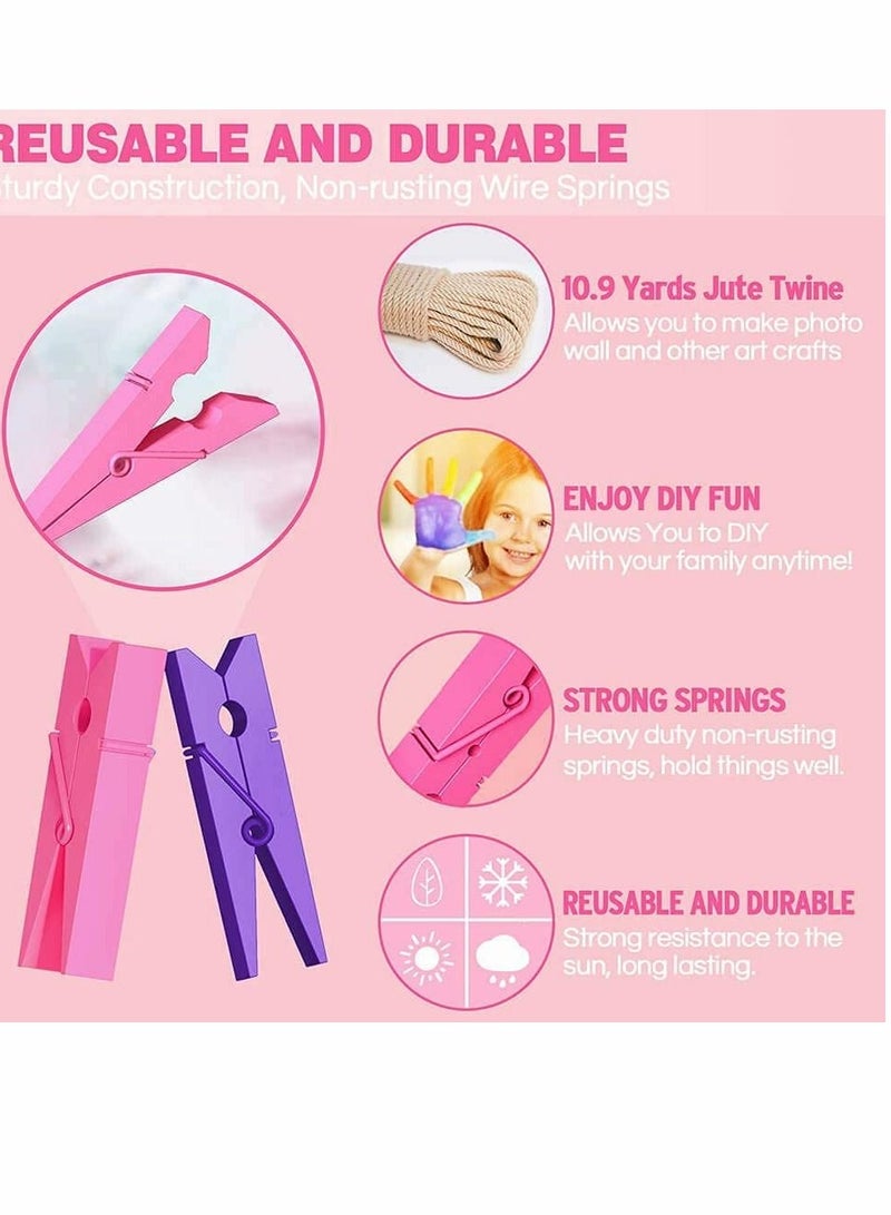 Y&D Small Clothes Pegs, Mini Wooden Color Used For Handicraft Photo Paper Picture Clips-100 Pieces - Image 2