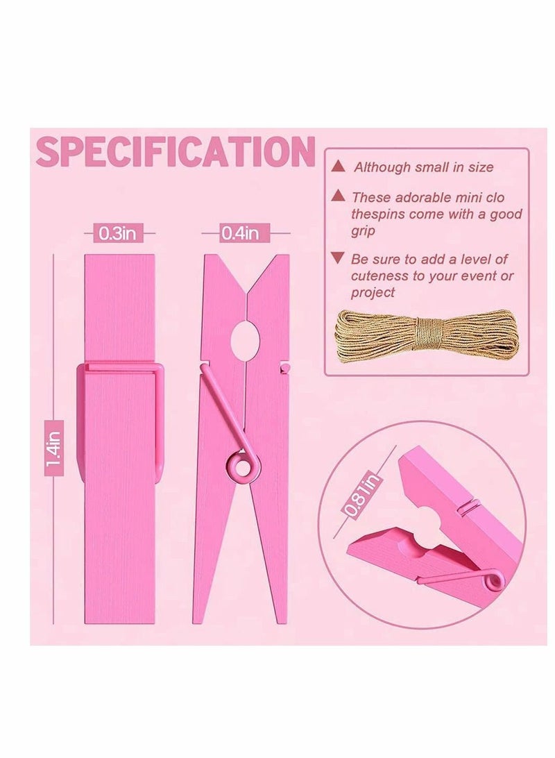 Y&D Small Clothes Pegs, Mini Wooden Color Used For Handicraft Photo Paper Picture Clips-100 Pieces - Image 5