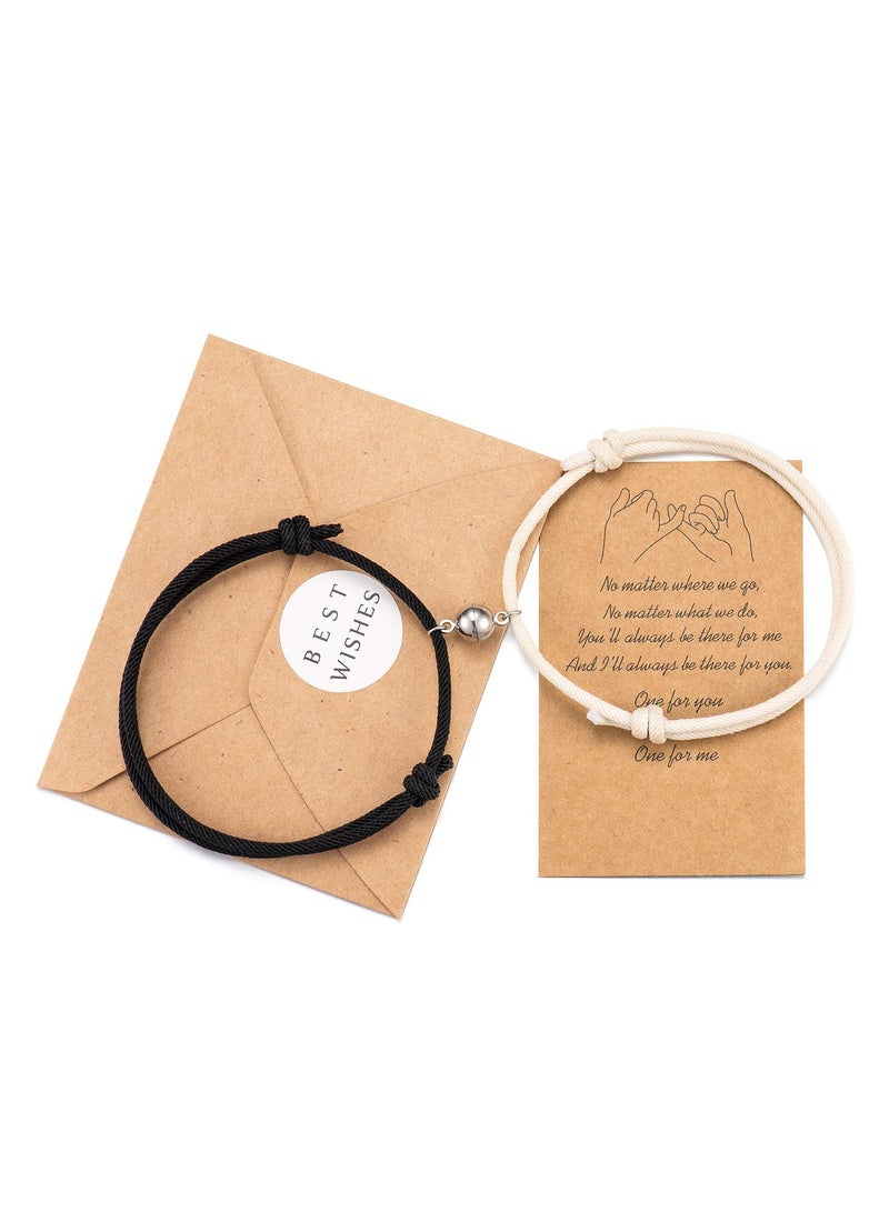 SYOSI Magnetic Bracelet Set, Couple Jewelry Bracelet Set, Bracelet Graduation Gift, for Couple Bestfriend Men, Women, Engagement, Thanksgiving's Day, Wedding - Image 1