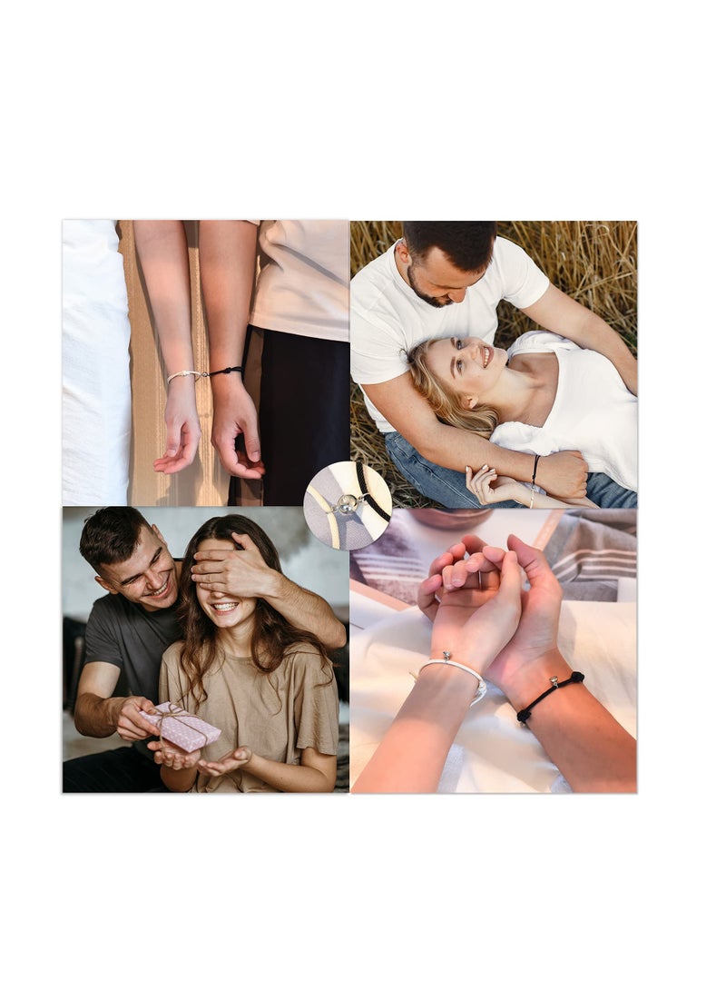 SYOSI Magnetic Bracelet Set, Couple Jewelry Bracelet Set, Bracelet Graduation Gift, for Couple Bestfriend Men, Women, Engagement, Thanksgiving's Day, Wedding - Image 2