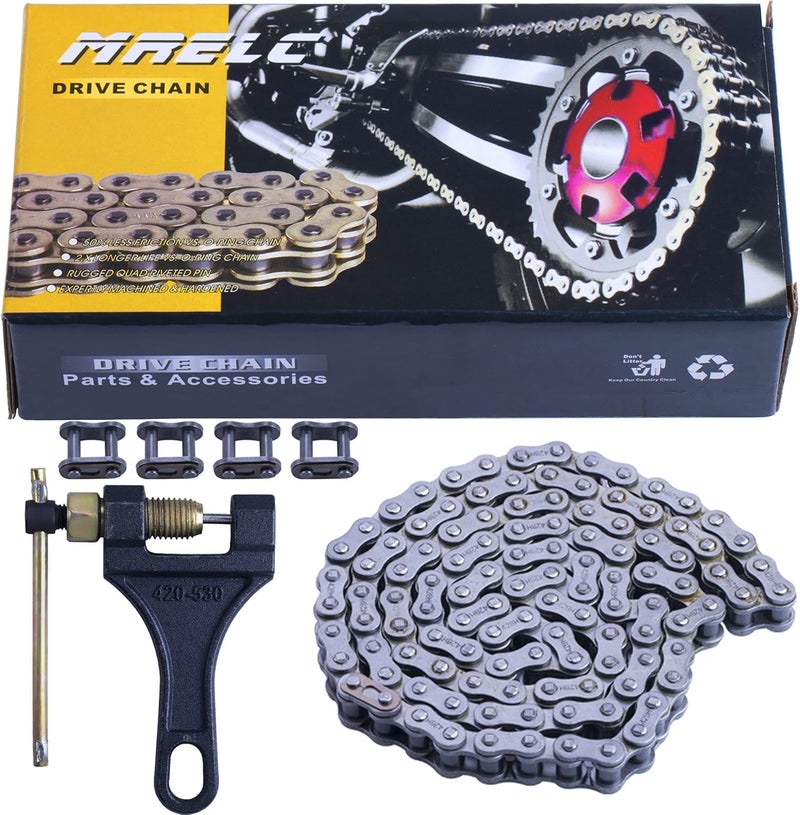 MRELC 428 Motorcycle Chain+ Chain Breaker,114-links Heavy Duty Drive Chain - Image 1