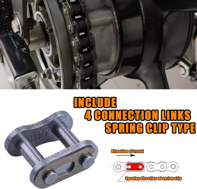 MRELC 428 Motorcycle Chain+ Chain Breaker,114-links Heavy Duty Drive Chain - Image 3
