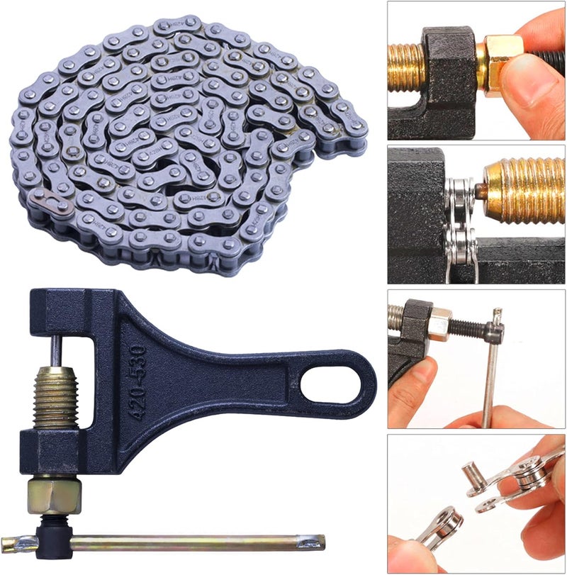 MRELC 428 Motorcycle Chain+ Chain Breaker,114-links Heavy Duty Drive Chain - Image 5