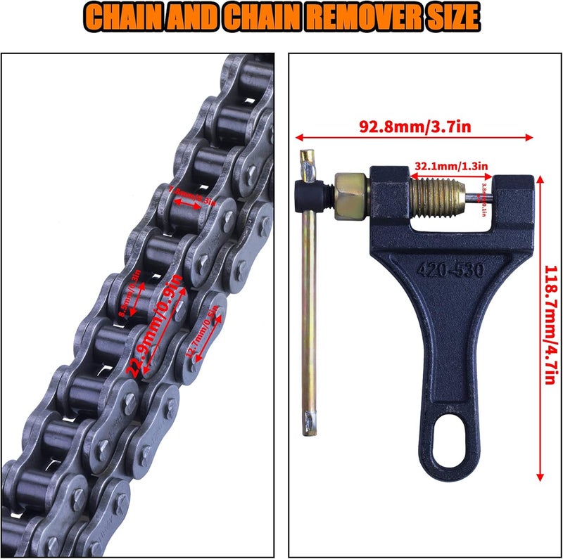 MRELC 428 Motorcycle Chain+ Chain Breaker,114-links Heavy Duty Drive Chain - Image 4