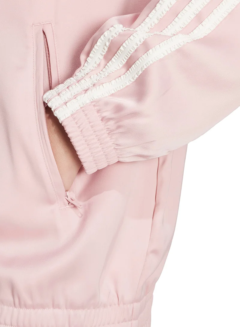 adidas Originals 3-Stripe Satin Firebird Ruffle Track Top
