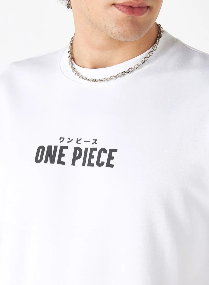 SP Characters One Piece Luffy Print T-Shirt