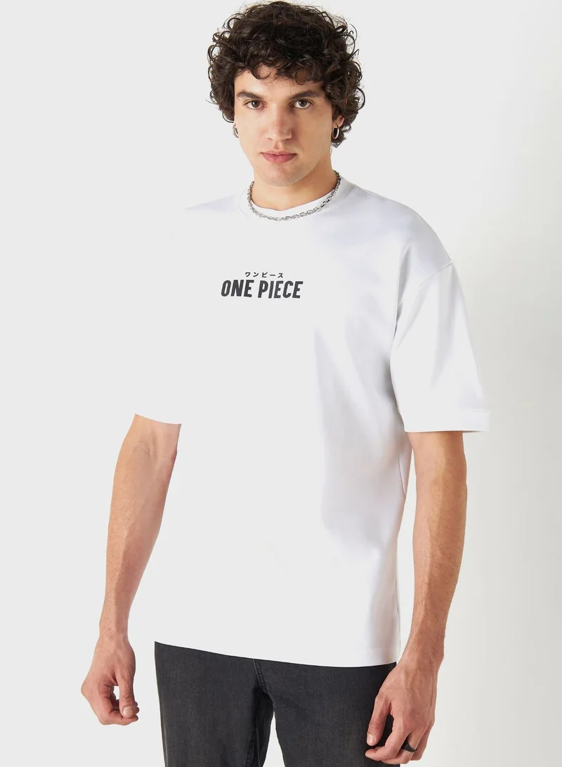 SP Characters One Piece Luffy Print T-Shirt