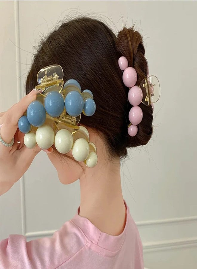 ANNACREATIONS 5 Pcs Korean Fashionable Fancy Stylish Large Big Pearl Hair Claw Clips Long Hair Jaw Clips Clutches Barrettes Hair Accessories for Women and Girls - Image 5