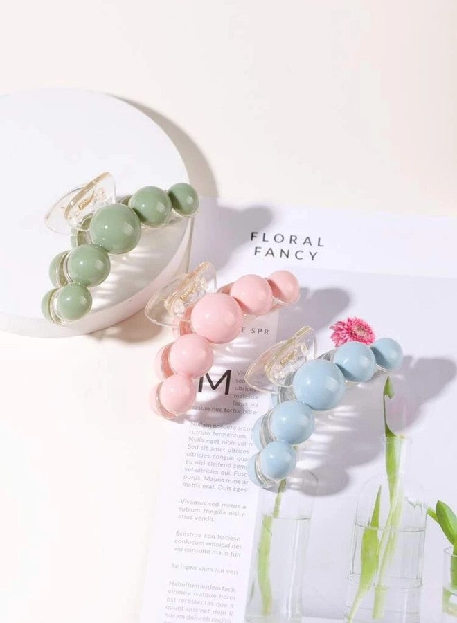 ANNACREATIONS 5 Pcs Korean Fashionable Fancy Stylish Large Big Pearl Hair Claw Clips Long Hair Jaw Clips Clutches Barrettes Hair Accessories for Women and Girls - Image 4