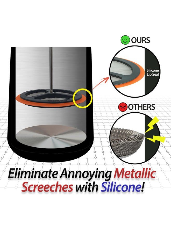 PortableAnd French Press Replacement Mesh Filters With Silicone Ring Stainless Steel French Press Screen for 1000 ml, 34 Oz, French Press Coffee Makers and Tea Machines - Image 5