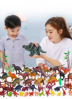 GROIC 52 Pcs Dinosaur Toys Figures with Activity Play Mat, Jurassic Dinosaur Toys，Realistic Action Educational Dinosaur Figures for Kids Boys Girls  - Image 2