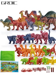 GROIC 52 Pcs Dinosaur Toys Figures with Activity Play Mat, Jurassic Dinosaur Toys，Realistic Action Educational Dinosaur Figures for Kids Boys Girls  - Image 1