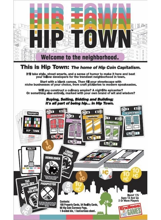 Endless Games Hip Town, Fun and Fast Paced Game of Trading, Bidding and Building to Create Hippest Neighborhood in HipTown - 2 or More Players Ages 13 & Up - Image 2