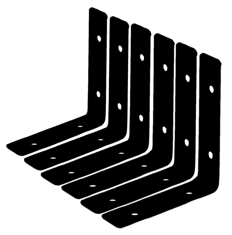 Metalick Wall Bracket L Shape with Screws Set of 6 Wall Floating Shelf Bracket Iron Shelf Brackets Metal Shelf Bracket Modern Shelf Bracket 4 x 4 - Image 1