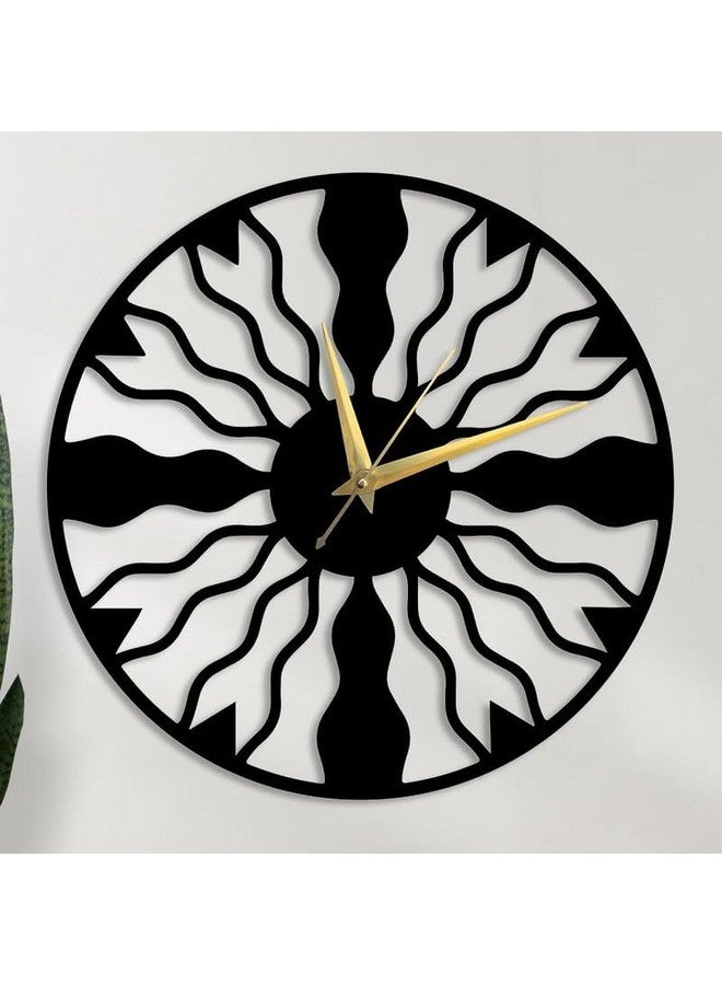 Cartvilla Cartvilla Stylish Silent Metal Wall Clock for Living Room, Fancy Antique Modern Big Hanging Decorative Analog Wall Clock Black (40 CM) DA-72 - Image 1