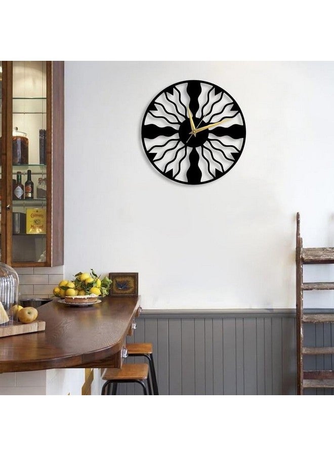 Cartvilla Cartvilla Stylish Silent Metal Wall Clock for Living Room, Fancy Antique Modern Big Hanging Decorative Analog Wall Clock Black (40 CM) DA-72 - Image 3