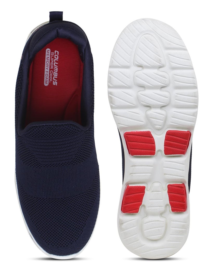 Columbus Men's Plasma Sports Running Shoe (Navy/Red, Numeric_8) - Image 5