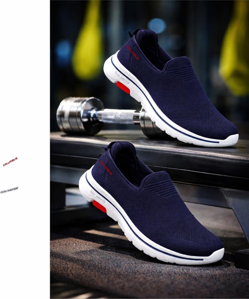 Columbus Men's Plasma Sports Running Shoe (Navy/Red, Numeric_8) - Image 3
