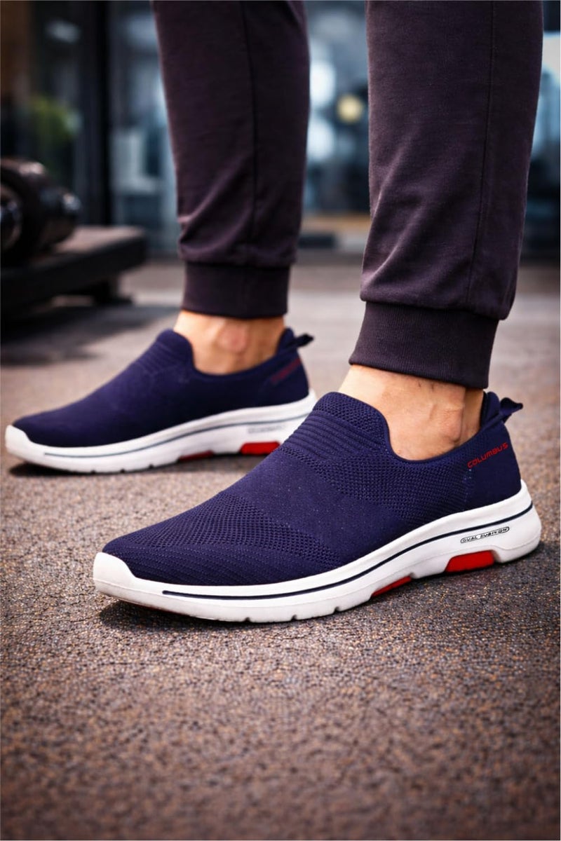 Columbus Men's Plasma Sports Running Shoe (Navy/Red, Numeric_8) - Image 2