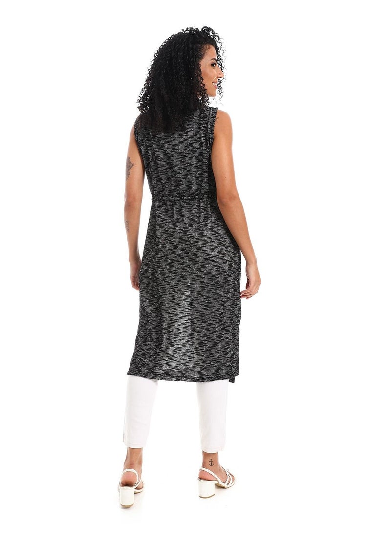 Caesar - Open Neckline Cardigan And Sleevness - Image 1