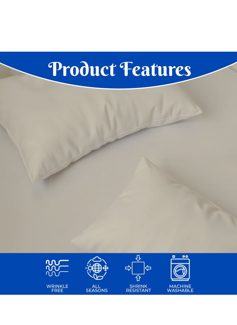 Infinitee Xclusives - Premium Beige Queen Sheets Set - 1800 TC Series 4 Piece Bed Sheets - Soft Brushed Microfiber Fabric - 16 Inches Deep Pockets Sheets Wrinkle Free & Fade Resistant by Infinitee Xclusives - Image 1