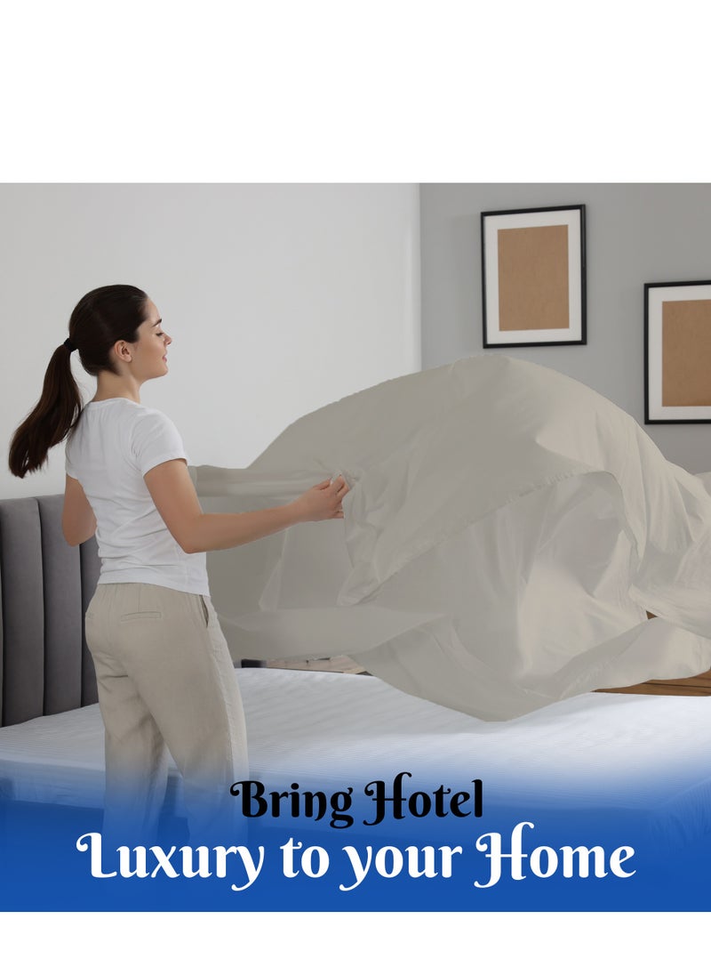 Infinitee Xclusives - Premium Beige Queen Sheets Set - 1800 TC Series 4 Piece Bed Sheets - Soft Brushed Microfiber Fabric - 16 Inches Deep Pockets Sheets Wrinkle Free & Fade Resistant by Infinitee Xclusives - Image 1