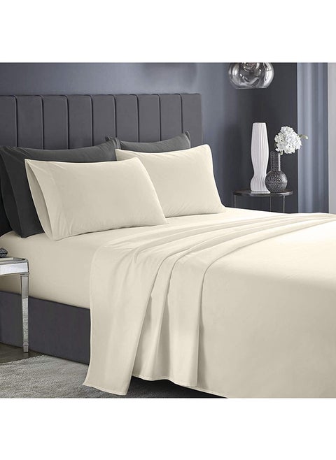 Premium Beige Queen Sheets Set - 1800 TC Series 4 Piece Bed Sheets - Soft Brushed Microfiber Fabric - 16 Inches Deep Pockets Sheets Wrinkle Free & Fade Resistant by Infinitee Xclusives