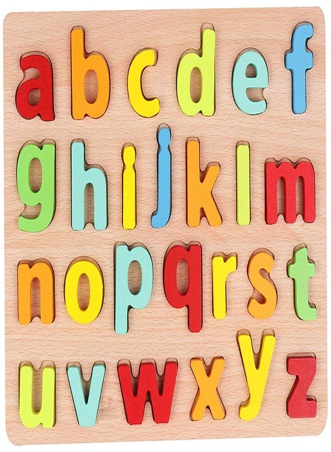 AUTHFORT New Educational Wooden Alphabets and Number Board for Kids (Small Letters) - Image 1