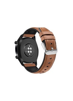 Generic 22mm Silicone Leather Replacement Strap Watchband For Xiaomi Amazfit GTR 2 47MM Strap Sport - Camel Silver Buckle  - Image 1