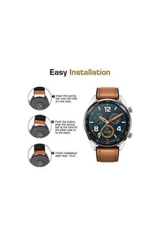 Generic 22mm Silicone Leather Replacement Strap Watchband For Xiaomi Amazfit GTR 2 47MM Strap Sport - Camel Silver Buckle  - Image 3