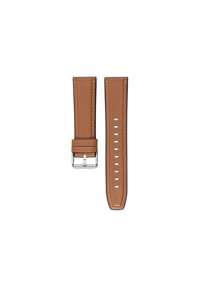 22mm Silicone Leather Replacement Strap Watchband For Xiaomi Amazfit GTR 2 47MM Strap Sport - Camel Silver Buckle - Image 1