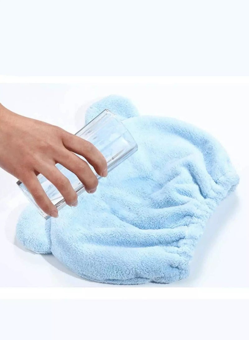 1pc Plush TeddyBear Graphic Hair Drying Cap - Image 2
