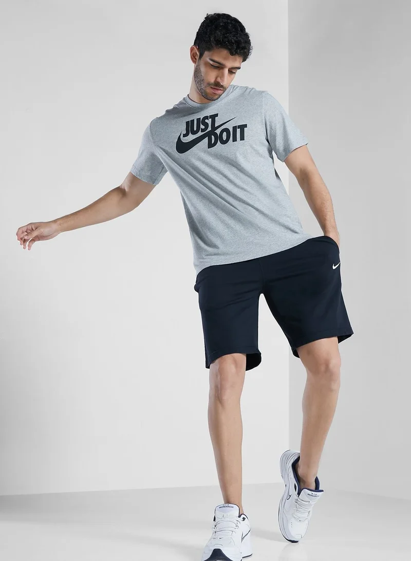 Nike DK GREY HEATHER/(BLACK) M NSW TEE JUST DO IT SWOOSH for Men | Best Price UAE